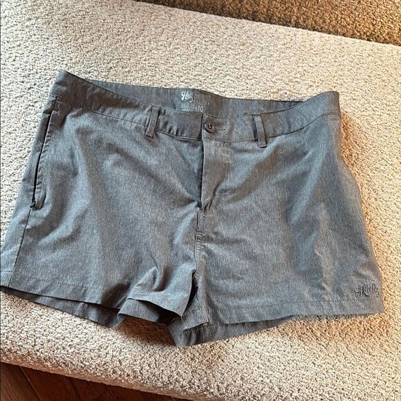 Huk Gray UV protection Shorts Athletic Stretch Casual - Picture 1 of 10